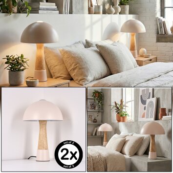 Forgek table lamp Champagne, stone appearance, 1-light source