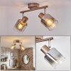 Casterk ceiling light, ceiling spotlight brown, chrome, 2-light sources