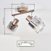 Casterk ceiling light, ceiling spotlight brown, chrome, 2-light sources