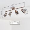 Casterk ceiling light, ceiling spotlight brown, chrome, 4-light sources