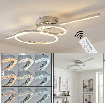 Goren ceiling light LED chrome, silver, 1-light source