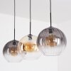 Koyoto hanging light, globe light, pendant light Amber, clear, Smoke-coloured, 3-light sources