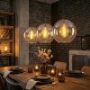 Koyoto hanging light, globe light, pendant light Amber, clear, 3-light sources