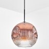 Ripoll hanging light, globe light, pendant light clear, coppery, 1-light source