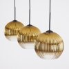 Koyoto hanging light, globe light, pendant light gold, clear, 3-light sources