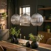 Koyoto hanging light, globe light, pendant light clear, Smoke-coloured, 3-light sources
