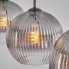 Koyoto hanging light, globe light, pendant light clear, Smoke-coloured, 3-light sources