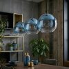 Koyoto hanging light, globe light, pendant light blue, clear, 3-light sources
