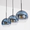 Koyoto hanging light, globe light, pendant light blue, clear, 3-light sources