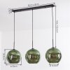 Koyoto hanging light, globe light, pendant light green, 3-light sources