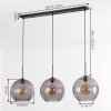 Koyoto hanging light, globe light, pendant light Smoke-coloured, 3-light sources