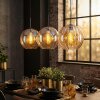 Koyoto hanging light, globe light, pendant light Amber, 3-light sources