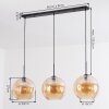 Koyoto hanging light, globe light, pendant light Amber, 3-light sources