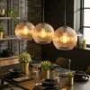 Koyoto hanging light, globe light, pendant light Amber, clear, 3-light sources