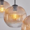 Koyoto hanging light, globe light, pendant light Amber, clear, 3-light sources