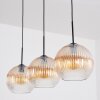 Koyoto hanging light, globe light, pendant light Amber, clear, 3-light sources