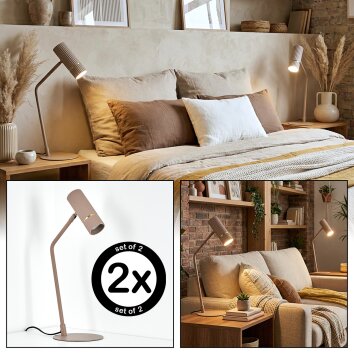 Wolar table lamp LED sand-coloured, 1-light source