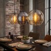 Koyoto hanging light, globe light, pendant light Amber, chrome, Smoke-coloured, 3-light sources