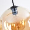 Koyoto hanging light, globe light, pendant light Amber, chrome, Smoke-coloured, 3-light sources
