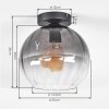 Koyoto ceiling light, globe light 20 cm clear, Smoke-coloured, 1-light source