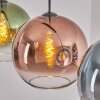 Koyoto hanging light, globe light, pendant light blue, green, clear, coppery, 3-light sources