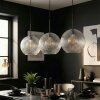 Koyoto hanging light, globe light, pendant light clear, 3-light sources