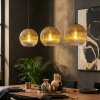 Koyoto hanging light, globe light, pendant light gold, clear, 3-light sources