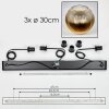 Koyoto hanging light, globe light, pendant light gold, clear, 3-light sources