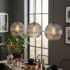 Koyoto hanging light, globe light, pendant light clear, Smoke-coloured, 3-light sources