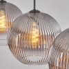 Koyoto hanging light, globe light, pendant light clear, Smoke-coloured, 3-light sources