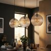 Koyoto hanging light, globe light, pendant light Amber, clear, 3-light sources