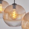 Koyoto hanging light, globe light, pendant light Amber, clear, 3-light sources