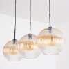 Koyoto hanging light, globe light, pendant light Amber, clear, 3-light sources