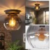 Koyoto ceiling light, globe light 25 cm clear, Smoke-coloured, 1-light source