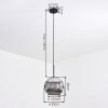 Ripoll hanging light, globe light, pendant light chrome, Smoke-coloured, 1-light source