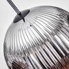 Ripoll hanging light, globe light, pendant light chrome, Smoke-coloured, 1-light source