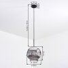 Ripoll hanging light, globe light, pendant light chrome, Smoke-coloured, 1-light source