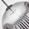 Ripoll hanging light, globe light, pendant light chrome, Smoke-coloured, 1-light source