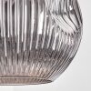 Ripoll hanging light, globe light, pendant light chrome, Smoke-coloured, 1-light source