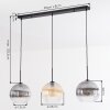 Koyoto hanging light, globe light, pendant light Amber, clear, Smoke-coloured, 3-light sources