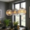 Koyoto hanging light, globe light, pendant light Amber, clear, Smoke-coloured, 3-light sources