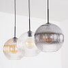 Koyoto hanging light, globe light, pendant light Amber, clear, Smoke-coloured, 3-light sources