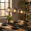 Koyoto hanging light, globe light, pendant light Smoke-coloured, 3-light sources