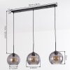 Koyoto hanging light, globe light, pendant light Smoke-coloured, 3-light sources
