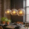 Koyoto hanging light, globe light, pendant light Amber, 3-light sources
