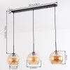 Koyoto hanging light, globe light, pendant light Amber, 3-light sources
