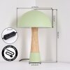 Forgek table lamp green, stone appearance, 1-light source