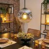 Ripoll hanging light, globe light, pendant light chrome, clear, Smoke-coloured, 1-light source