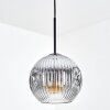 Ripoll hanging light, globe light, pendant light chrome, clear, Smoke-coloured, 1-light source