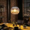 Ripoll hanging light, globe light, pendant light chrome, clear, Smoke-coloured, 1-light source